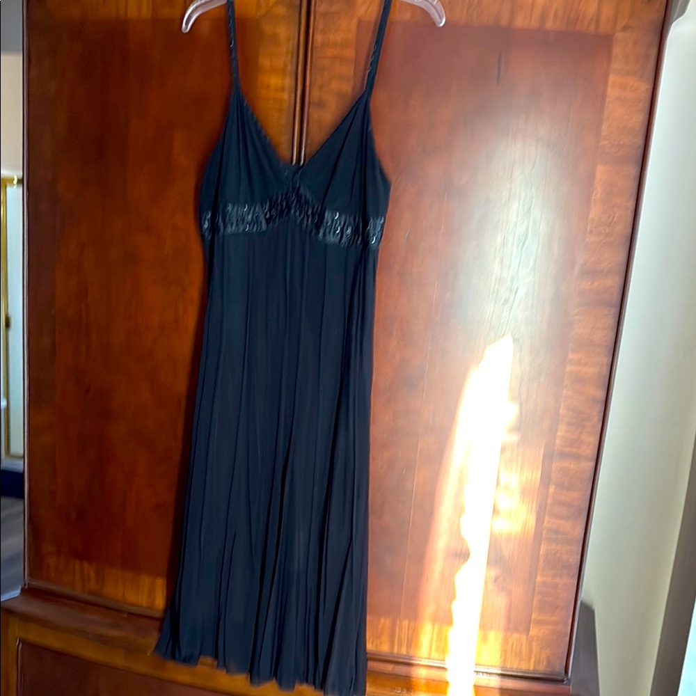 Mix It Black Spaghetti Strap Dress with Beading and Sequin Detail at top